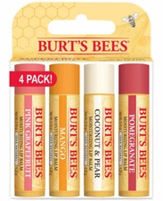 Burt's Bees Superfruit Lip Balm 4 Pack - Tube Purse Wax .15oz - ONE 4 PACK - NEW