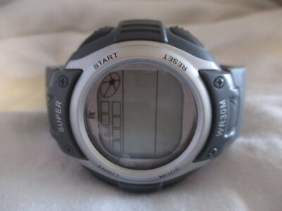 BT Nickel Free Digital Gray Buckle Band Wristwatch Water Resistant