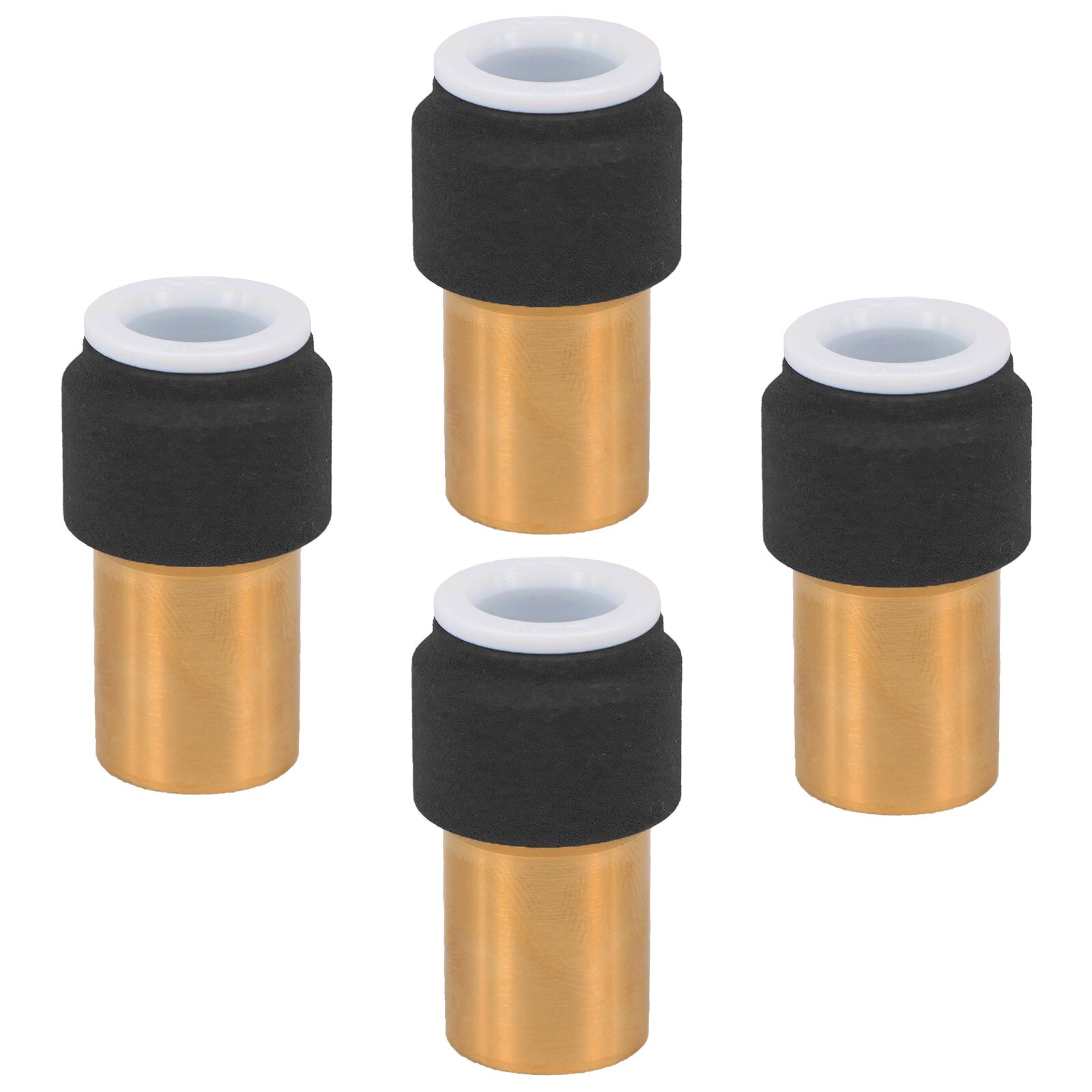 Radiator Valve 15mm x 10mm Pushfit Black Speed Fit Reducing Straight Stem x 4