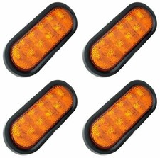 4 6 Amber Oval Trailer Truck Lights Led Sealed Stop Turn Tail Waterproof