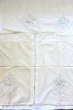 Vintage 3 pcs set window Curtains Crochet & Embroidery Curtains & Valance White