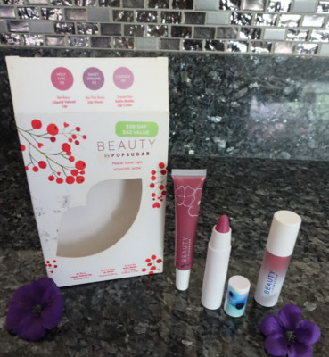 Beauty by popsugar peace love lips wonder wow new in box trio full size 