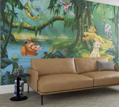 Disney Löwe King Nicht Gewebt Tapete Wandkunst Timon Pumba Nala Simba Badezimmer - Bild 1 von 4