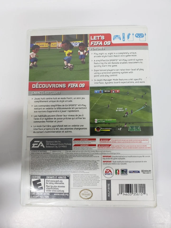 FIFA Soccer 09 All-Play (Nintendo Wii, 2008) CIB - Image 2 of 4