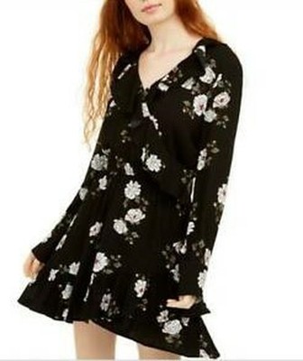 American Rag Junior's Ruffle Trimmed Dress Black Size Small