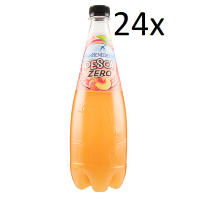 24x San Benedetto Zero Pesca alkoholfreies Getränk Pfirsich Null Zucker 75cl