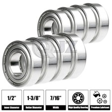Qty.8 New 1620-ZZ Deep Groove Radial Ball Bearing 7/16in x 1-3/8in x 7/16in