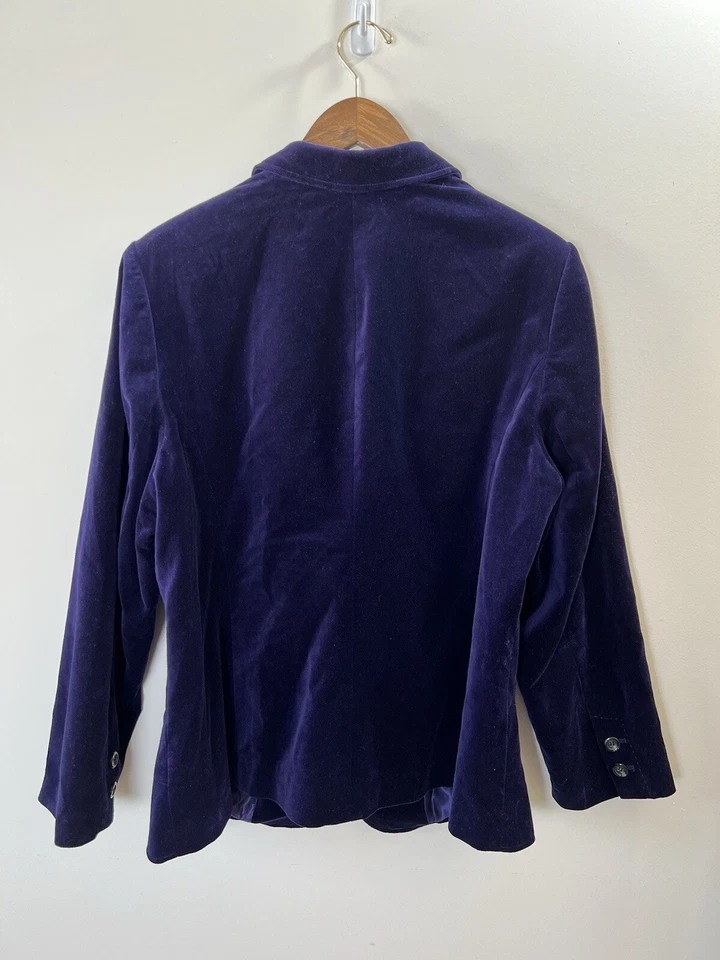 Blazer feminino Lane Bryant de veludo tamanho 2X 18 roxo regência Royalcore Business - Imagem 2 de 4