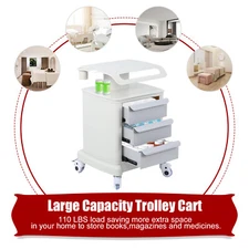 Mobile Beauty Spa Salon Medical Trolley Cart with Drawers Portable Tool Cart New