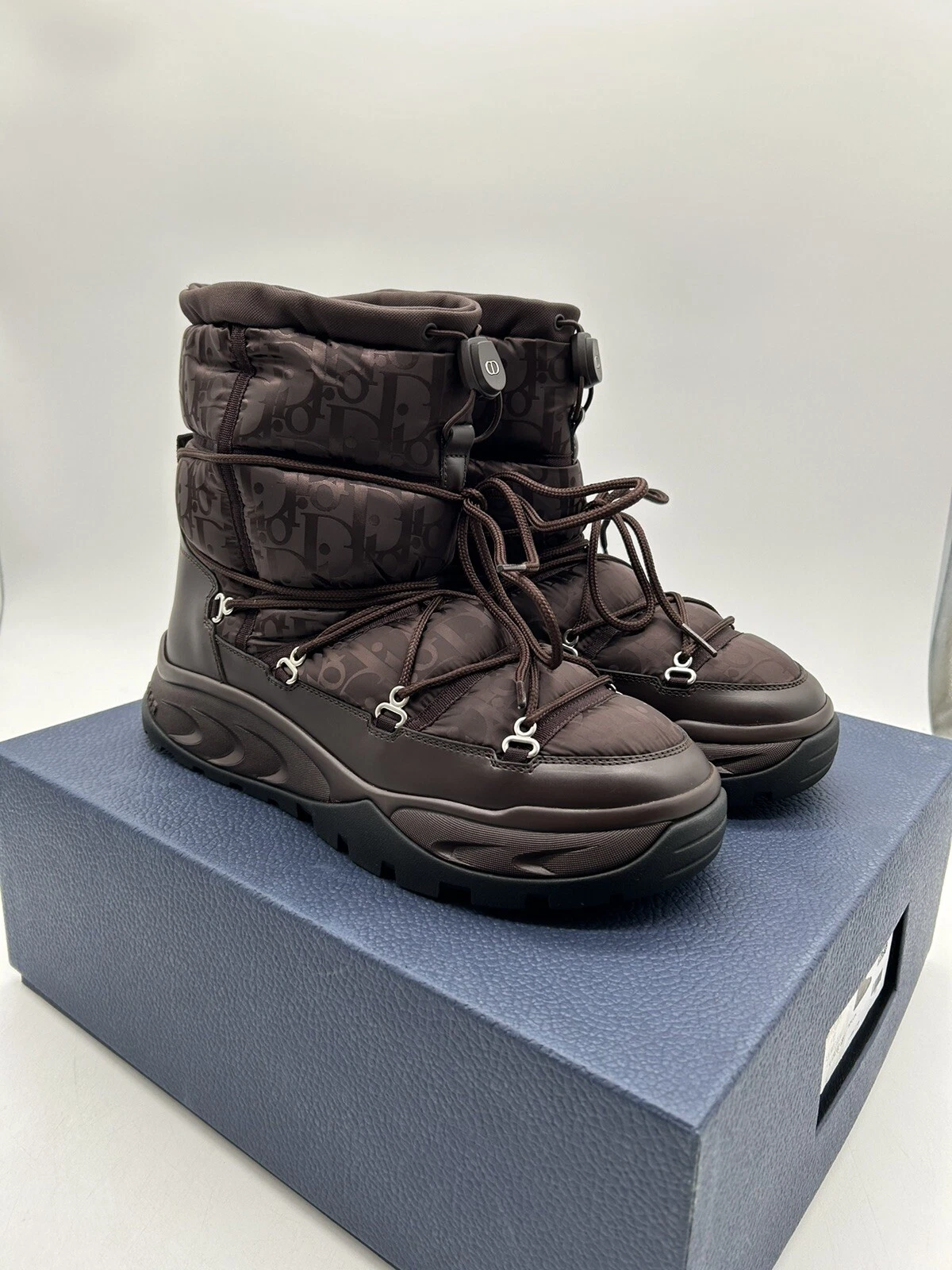 Botte de neige Dior nylon marron oblique NEUVE