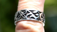Sterling Silver Ring Filigree Band .925 Vintage Wide Ring