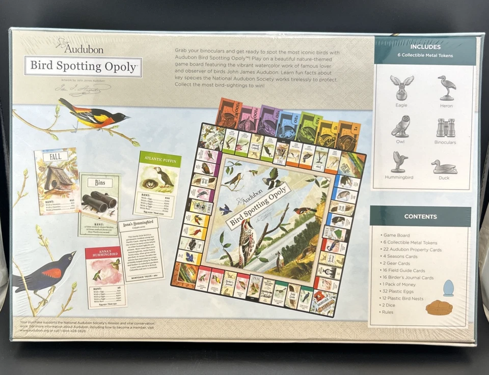 SEALED NEW Audubon Bird Spotting Opoly Collectors Edition Monopoly Board Game - Image 2 of 4