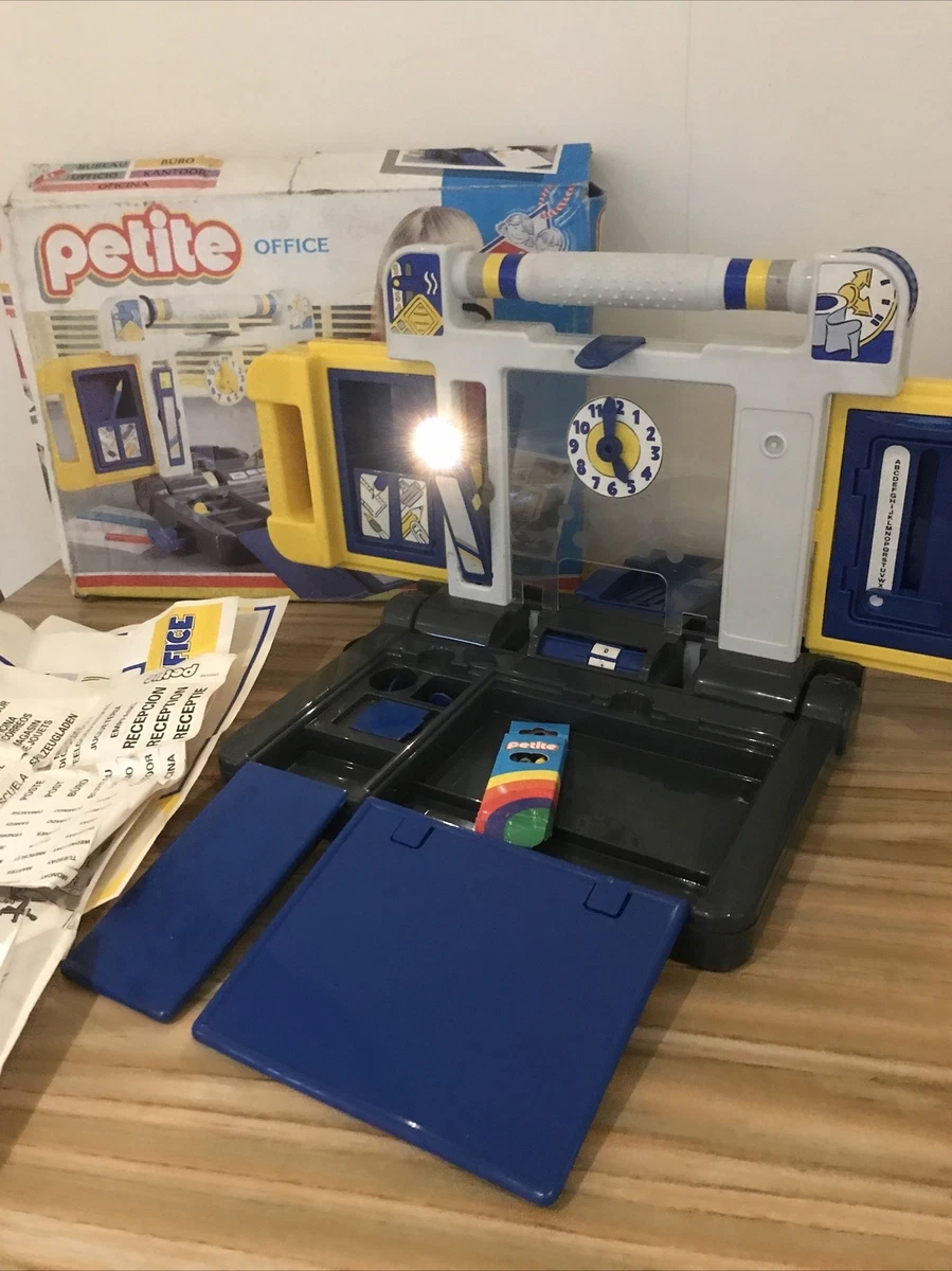 Vintage 1990s Office By Petite Toys Compact Folding Playset Box accessories