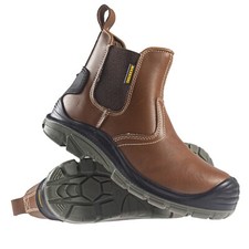 MENS MAXSTEEL CHELSEA DEALER SAFETY WORK HIKER BOOTS SLIP ON STEEL TOE CAP SIZE
