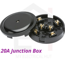 20A Junction Box 6 Terminal Electrical Wiring Cable Connector Plastic Black 89mm