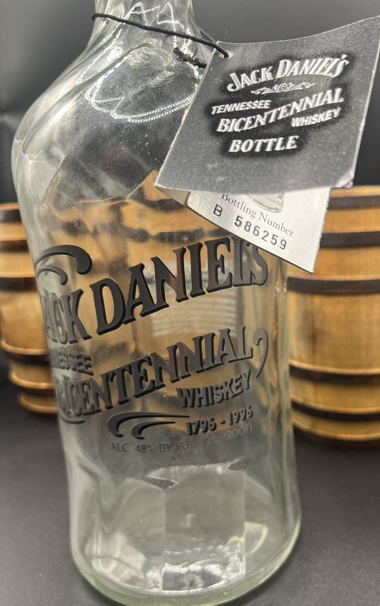 Jack Daniels Empty Swirl Neck Bicentennial 96 Proof Decanter