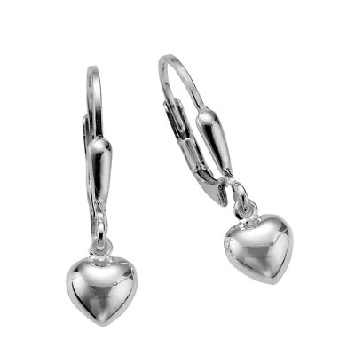 Zeeme for Kids Kinder Ohrringe Ohrhänger 925 Silber poliert 23mm lang Motiv Herz
