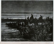 🟢  ANTICA STAMPA GUSTAVO DORE' PASSAGGIO DEL GIORDANO EPOCA 1930 -M-1074-