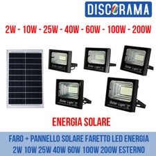 FARO + PANNELLO SOLARE FARETTO LED POTENZA 10W 25W 40W 60W 100W 200W 300W ESTERN