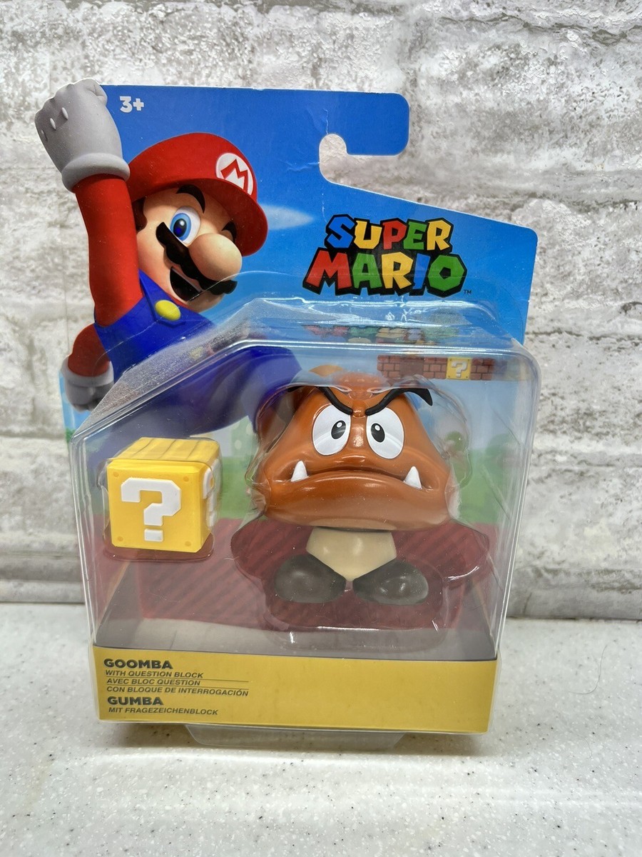 Goomba ぬいぐるみとキノコ型オブジェ Jakks Pacific GOOMBA Super Mario Bros Figure With Question