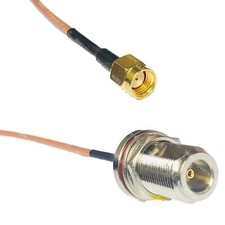 RG316 RP-SMA MALE to N FEMALE BULKHEAD RF Cable FAST-SHIP LOT