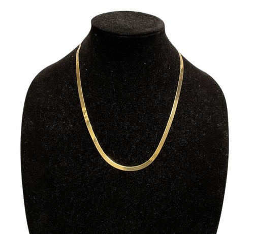 10K Yellow Gold Chain Thin Flat Shiny 