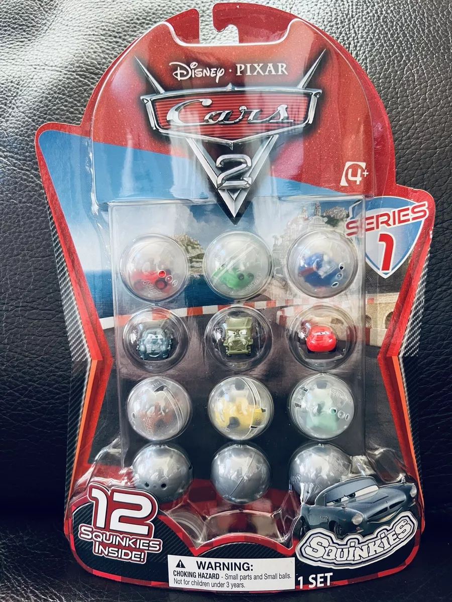 SQUINKIES Disney PIXAR Cars 2 Series 1 Set 12 pack w 3 Mystery Bubble Capsules