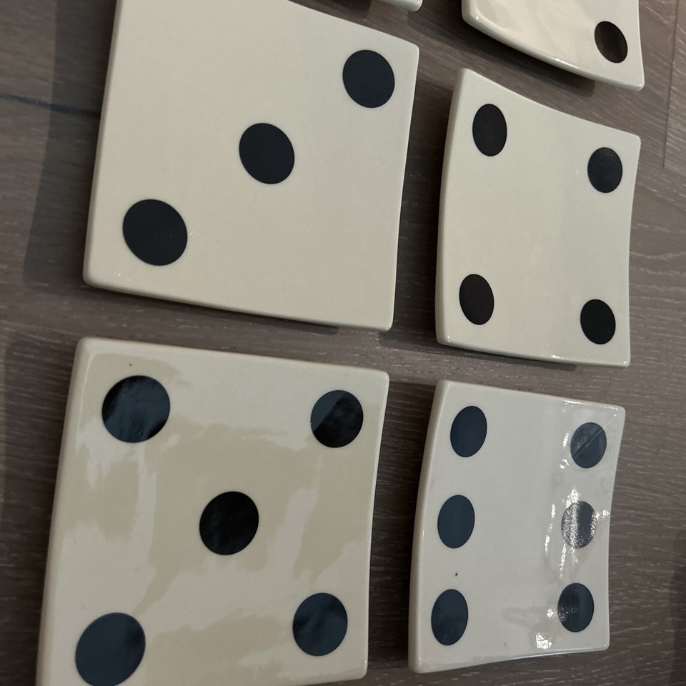 Vintage Restoration Hardware RH 2001 Dice Plates Set of 6 Appetizer