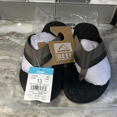 Reef Mens The Ripper Brown Comfort Arch  Tan 13 New Flip Flop Sandals