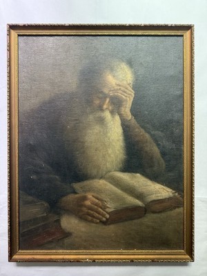 Exquisite European Oil Painting   Dutch Old Master Scholar   Rembrandt Manner