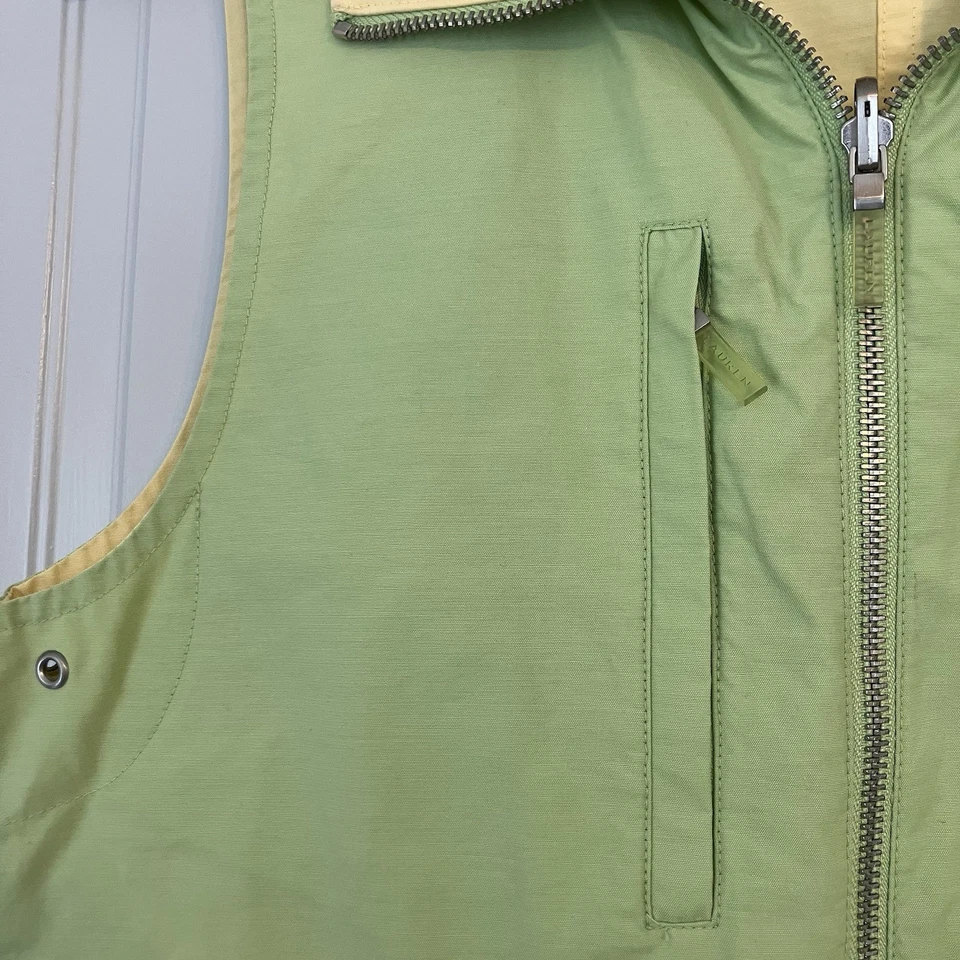 Винтажный женский двусторонний жилет на молнии Ralph Lauren маленький зеленый желтый опрятный для гольфа - Изображение 3 из 4
