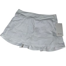 Lululemon Pace Rival MR Skirt Long Size 10 White Pickleball Tennis Running NWT