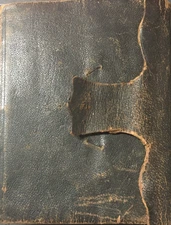 The Holy Bible 1864 inscribed leather cover Civil War era damaged aged readable