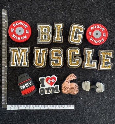 Ein Set von 16 Stck. I Love Fitnessstudio Motiv Große Muskel Schuh Charms für Crocs Kostenloser Versand