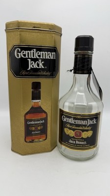 Jack Daniel s Gentleman Jack Empty Bottle with Original Rare Gold Tin Case 1988