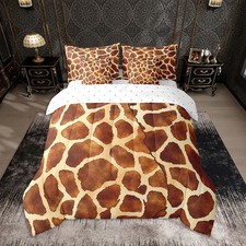 Giraffe Print Comforter Set 7 Pieces Full Giraffe Fur Texture Pattern Bedding...