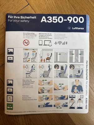 Lufthansa Airbus A350-900  Safety Card Sicherheitskarte Germany Version 01 2024