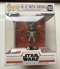 Figura Vinilo Star Wars: The Mandalorian IG-12 con Grogu Deluxe Funko Pop #720
