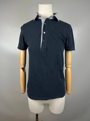 PRADA Blue Striped Short Sleeve Polo Shirt Size M
