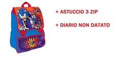 ZAINO SONIC SCUOLA ELEMENTARE CON ASTUCCIO E DIARIO ORIGINALE PROMOZIONE