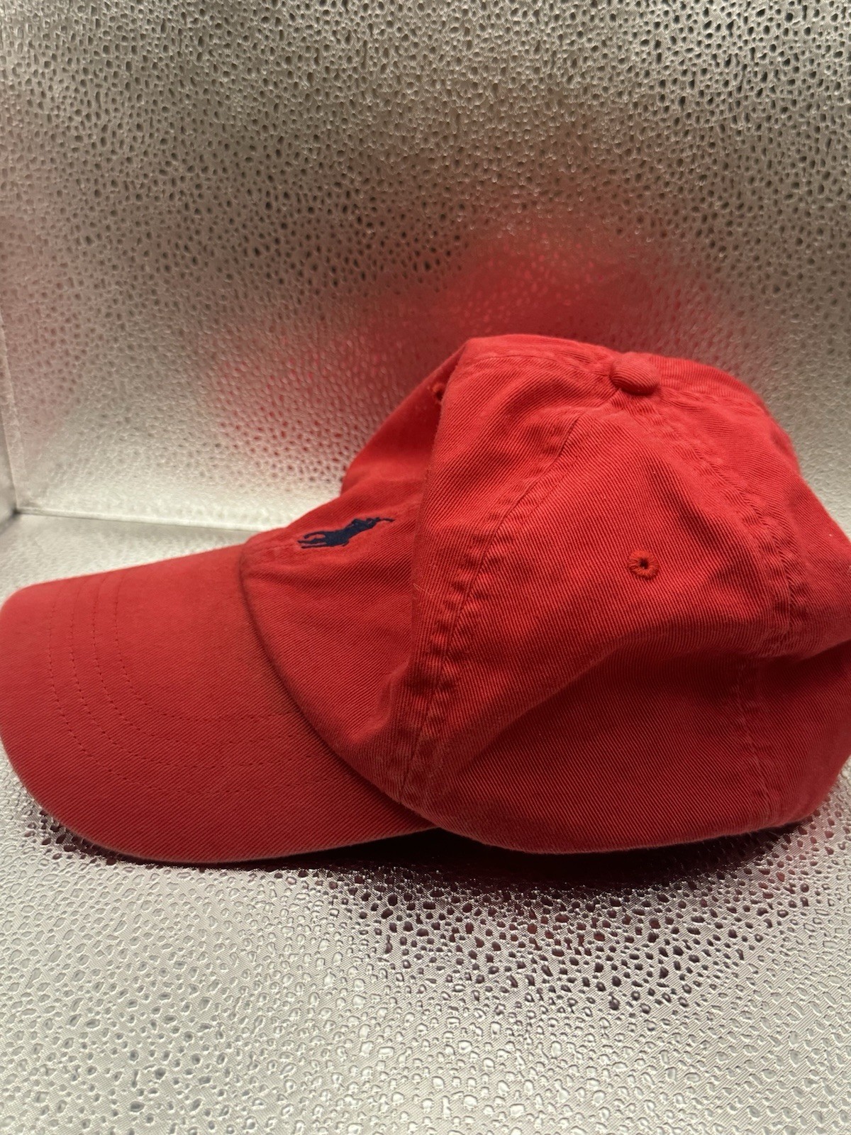 Polo Ralph Lauren cappello berretto cinturino schiena rosso piccolo pony cotone papà casual