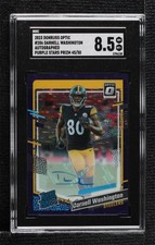 2023 Donruss Optic Purple Stars Prizm /50 Darnell Washington #286 Rookie Auto RC