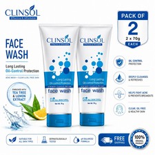 Clinsol Oil Control Facewash 70g x 2 Pack Whiteheads Blackheads Free Shipping