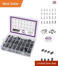 240Pcs Electrolytic Capacitors Assortment Kit 0.1uF-1000uF for TV, Radio, DIY