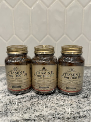3x Solgar Vitamin E 100IU 100 Softgels  d-Alpha Tocopherol & Mixed Tocopherols