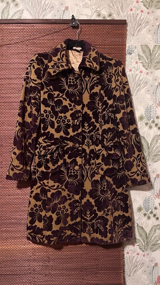 Abrigo Floral Elevenses Vintage Dorado y Púrpura Talla 0 Foto 2 de 4