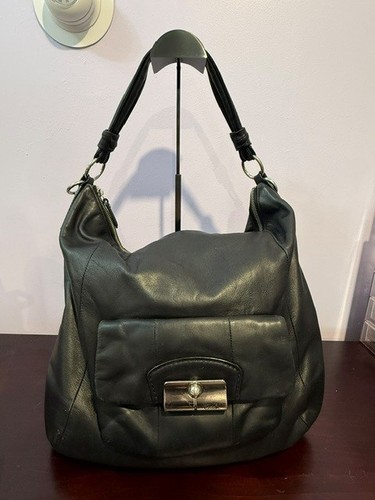 COACH Black Leather Kristin Handbag Slouch Crossbody Hobo Bag Style No 14769