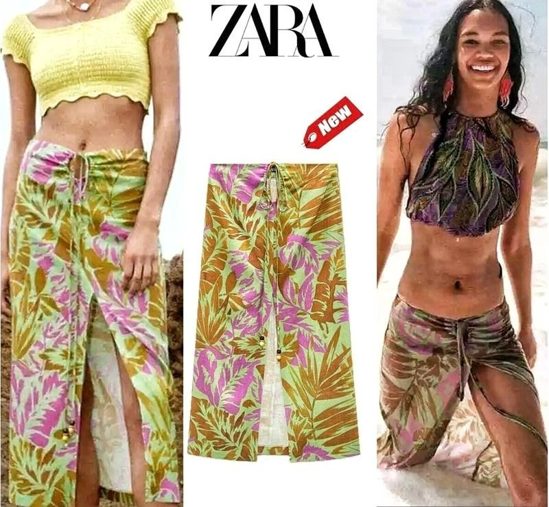 ZARA Linen Skirt S/M Beach Summer Pareo size M