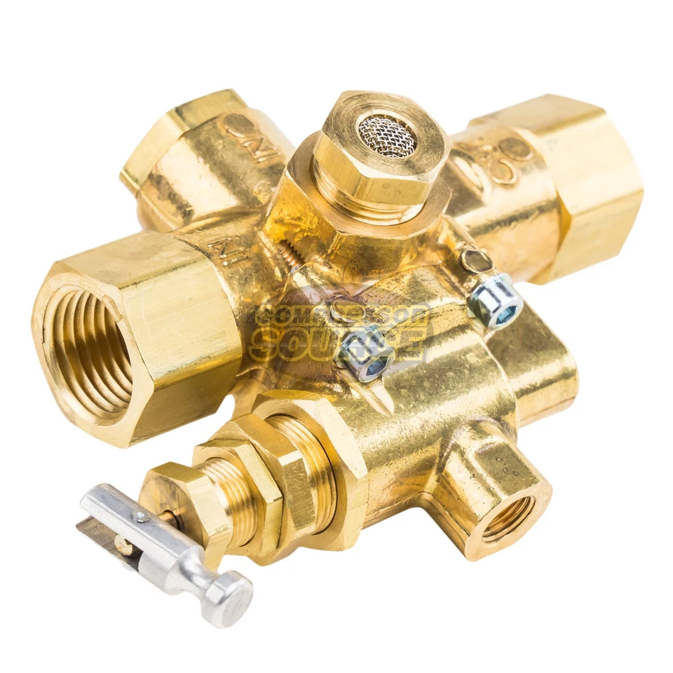 Combo de válvula de retención de descargador de compresor piloto de aire de gas 95 - 125 PSI 1/2" hembra Foto 3 de 4