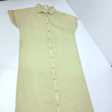 Vintage St Michael Dress Button Down Size 12 Light Green Made In UK